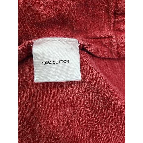 Grassroot Anita Dongre Anthro Midi Shift Dress M 8 Red Cotton L/S Lagenlook - Picture 10 of 10